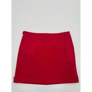 Title Nine Cold Killer Skirt Women's 6 Red Front Zip Pocket Fleece Lined Active